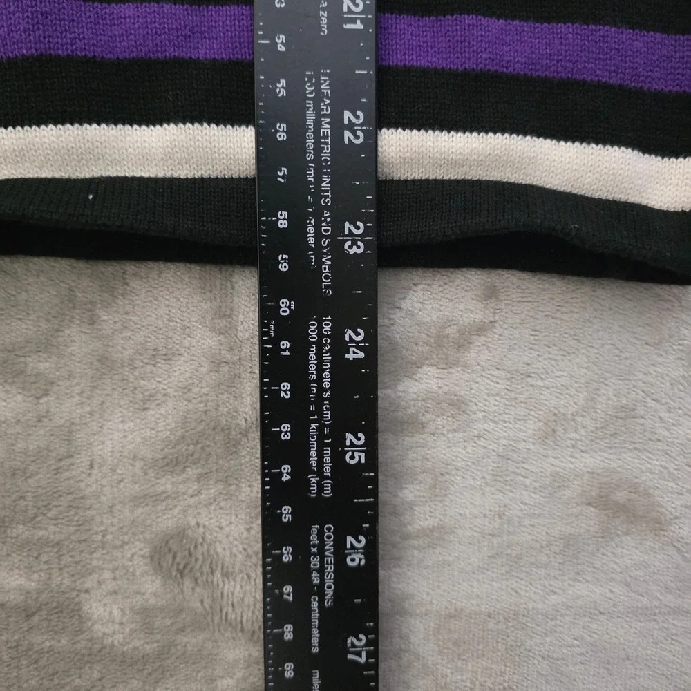 Lauren Ralph Lauren Quarter Zip Sweater Women Medium‎ Purple Striped Nautical